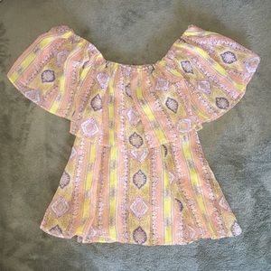 Show Me Your Mumu Chiffon Off The Shoulder Top